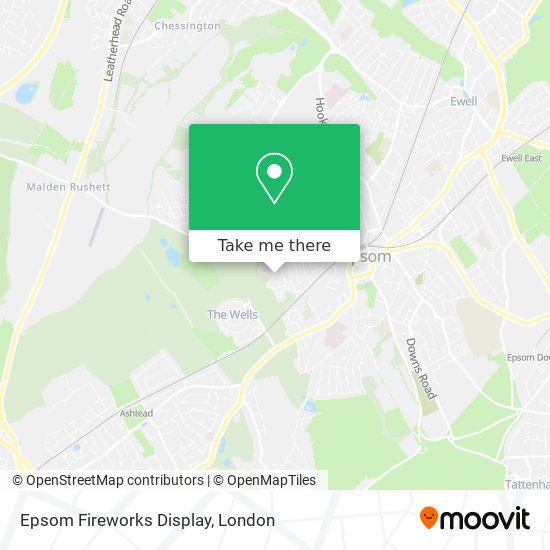 Epsom Fireworks Display map