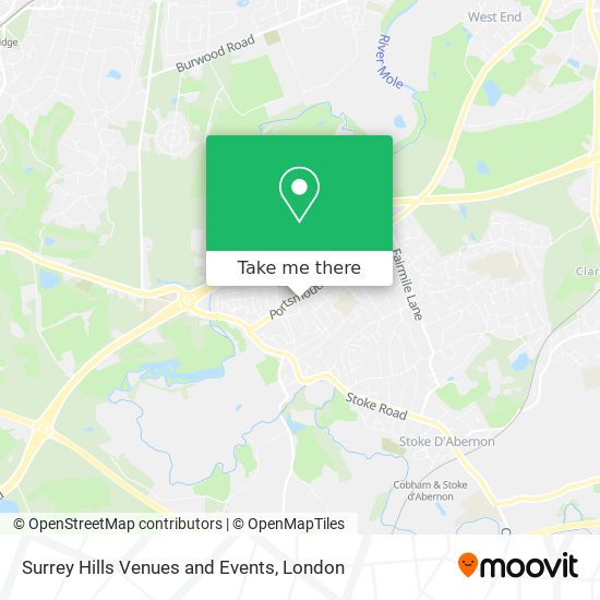 Surrey Hills Venues and Events map