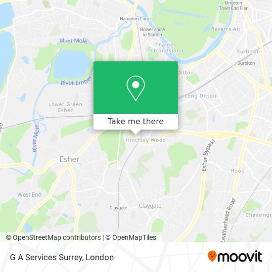 G A Services Surrey map