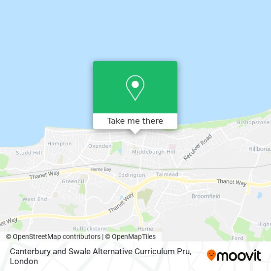 Canterbury and Swale Alternative Curriculum Pru map