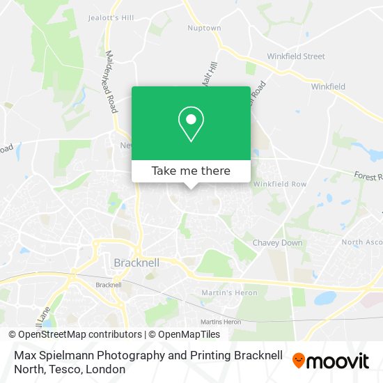 Max Spielmann Photography and Printing Bracknell North, Tesco map