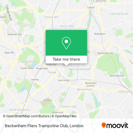 Beckenham Fliers Trampoline Club map