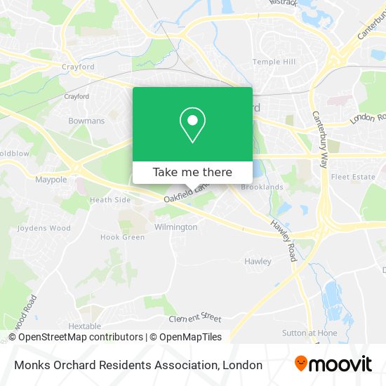 Monks Orchard Residents Association map