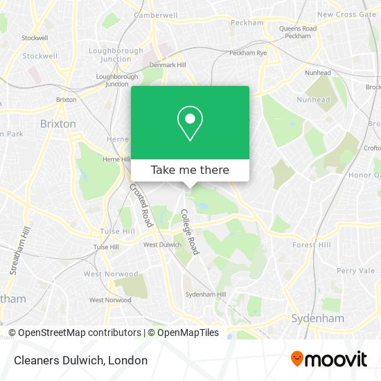 Cleaners Dulwich map