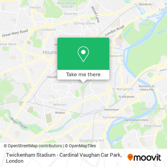 Twickenham Stadium - Cardinal Vaughan Car Park map