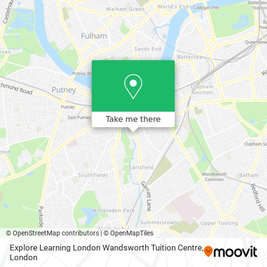 Explore Learning London Wandsworth Tuition Centre map