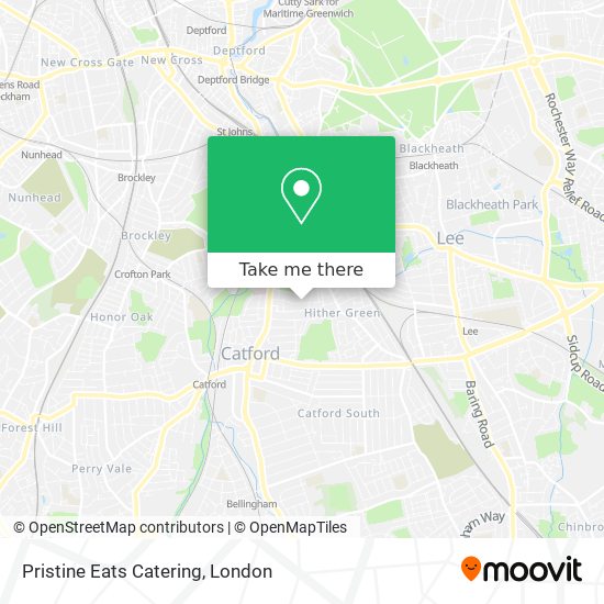 Pristine Eats Catering map