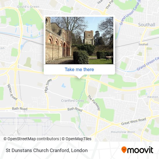 St Dunstans Church Cranford map