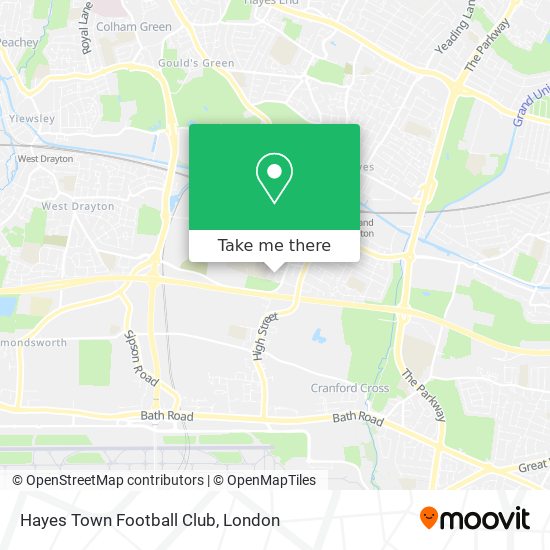 Hayes Town Football Club map