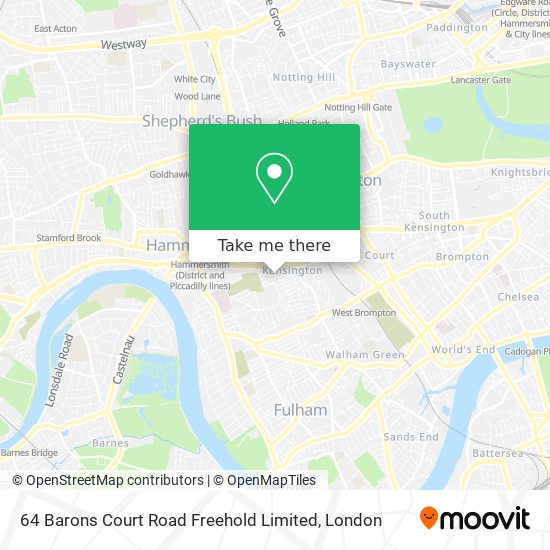 64 Barons Court Road Freehold Limited map