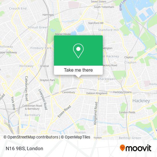 N16 9BS map