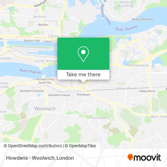 Howdens - Woolwich map