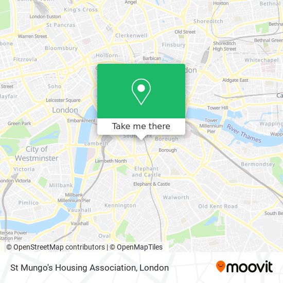 St Mungo's Housing Association map
