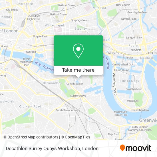 Decathlon Surrey Quays Workshop map