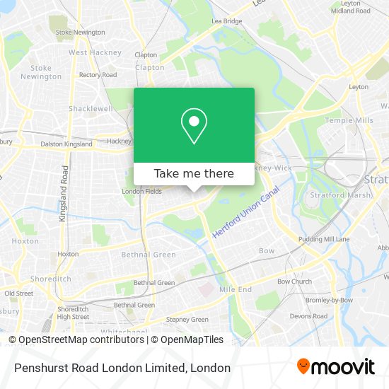 Penshurst Road London Limited map