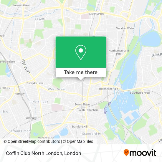 Coffin Club North London map