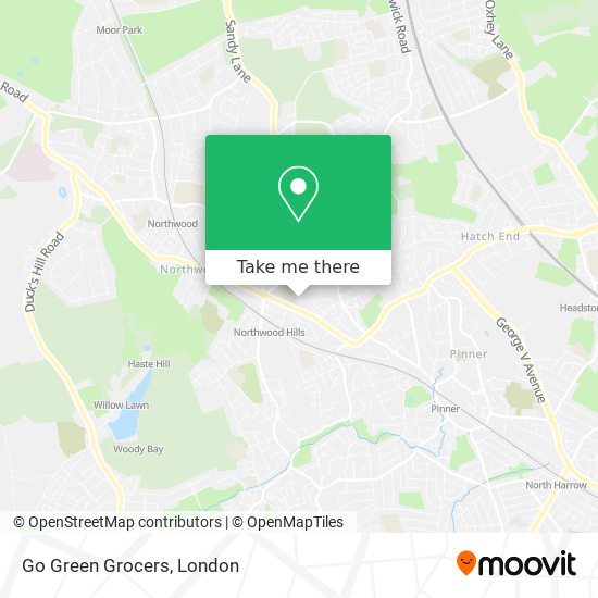 Go Green Grocers map