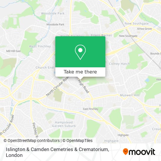 Islington & Camden Cemetries & Crematorium map