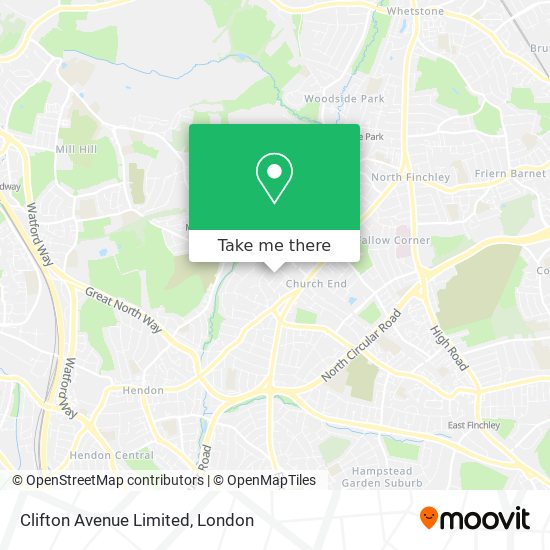 Clifton Avenue Limited map