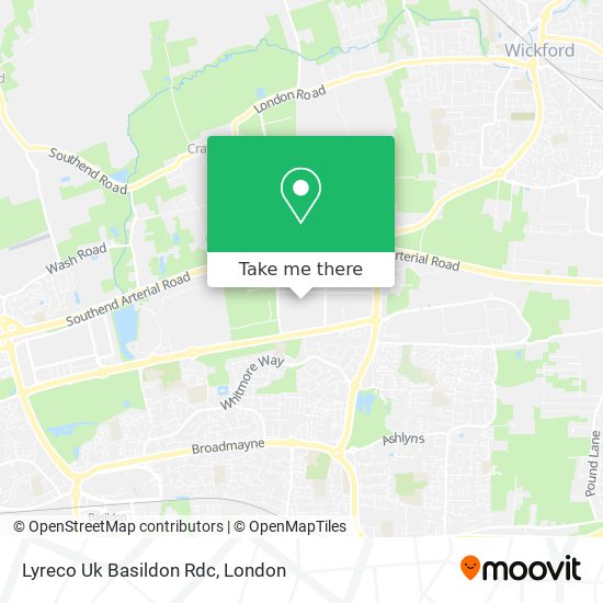Lyreco Uk Basildon Rdc map