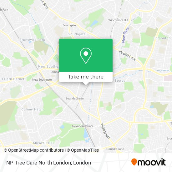 NP Tree Care North London map