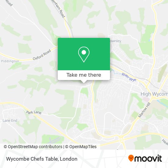 Wycombe Chefs Table map