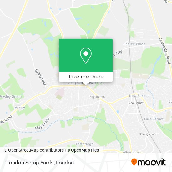 London Scrap Yards map