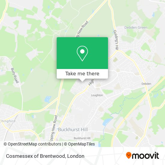 Cosmessex of Brentwood map