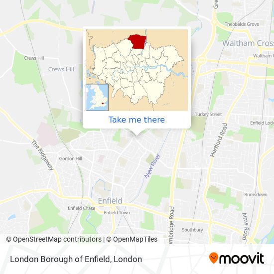 London Borough of Enfield map