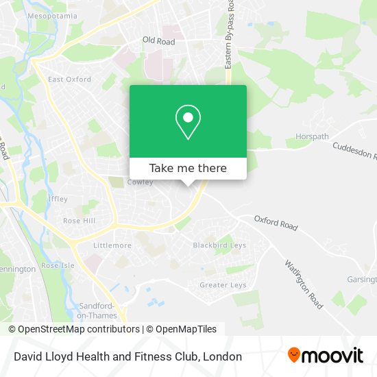 David Lloyd Health and Fitness Club map