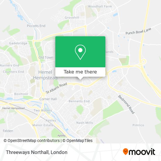 Threeways Northall map