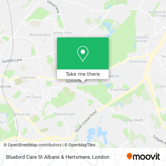 Bluebird Care St Albans & Hertsmere map