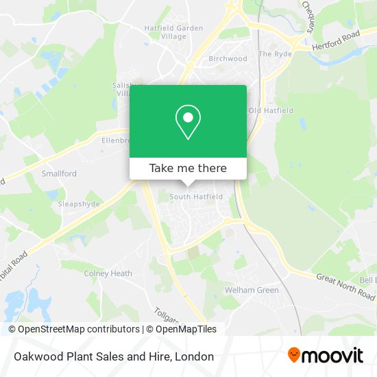 Oakwood Plant Sales and Hire map