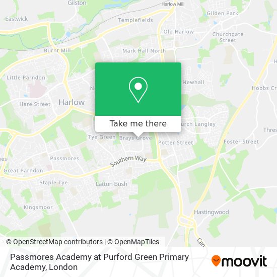 Passmores Academy at Purford Green Primary Academy map