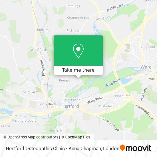 Hertford Osteopathic Clinic - Anna Chapman map