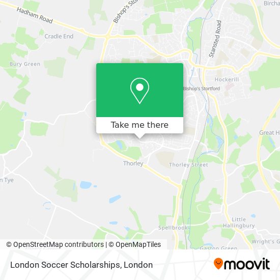 London Soccer Scholarships map