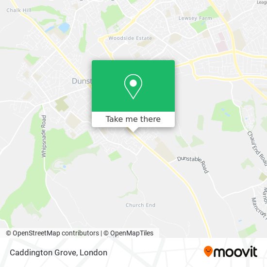 Caddington Grove map