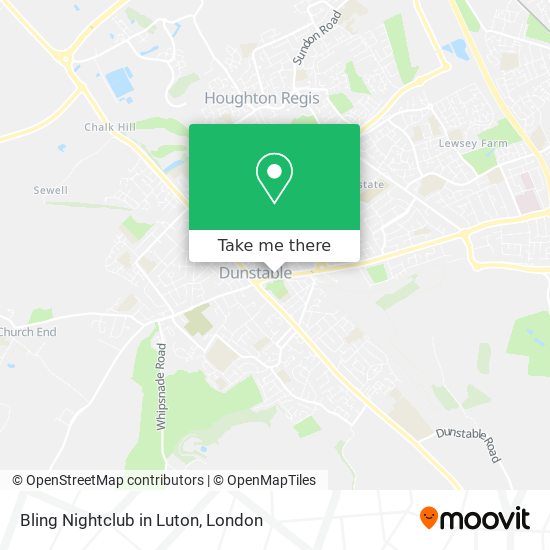 Bling Nightclub in Luton map