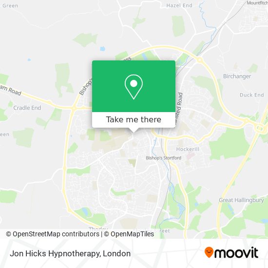 Jon Hicks Hypnotherapy map