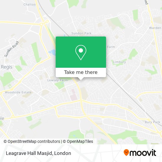 Leagrave Hall Masjid map