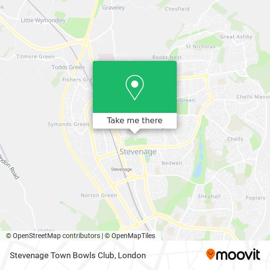 Stevenage Town Bowls Club map