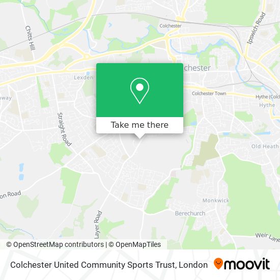 Colchester United Community Sports Trust map