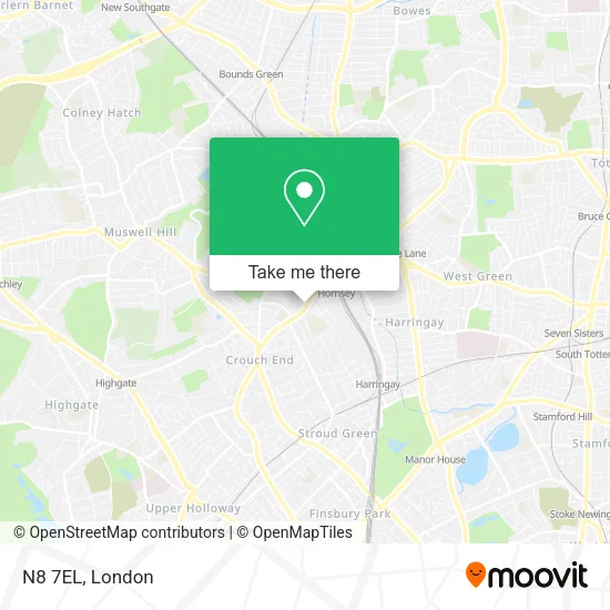 N8 7EL map
