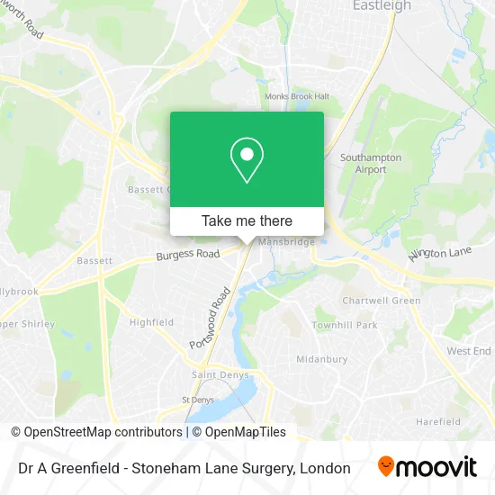 Dr A Greenfield - Stoneham Lane Surgery map