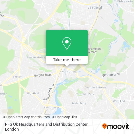 PFS Uk Headquarters and Distribution Center map