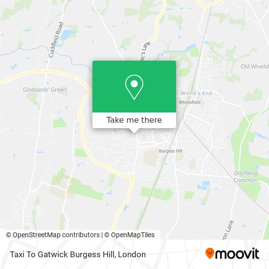 Taxi To Gatwick Burgess Hill map