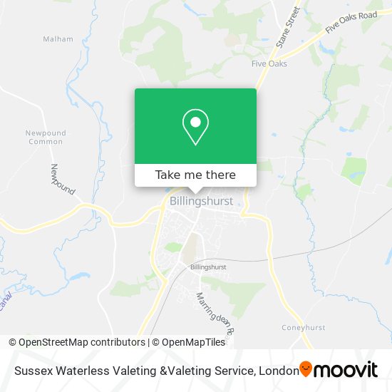 Sussex Waterless Valeting &Valeting Service map