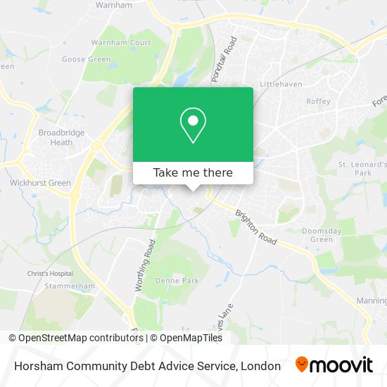 Horsham Community Debt Advice Service map