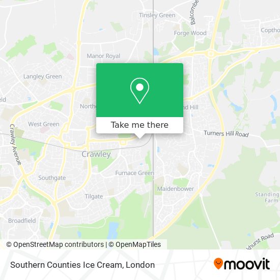 Southern Counties Ice Cream map