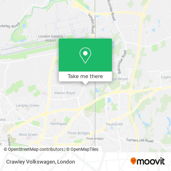 Crawley Volkswagen map